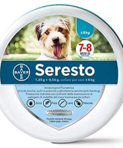 Il Collare Seresto è un collare antiparassitario per cani oltre 8 kg che fornisce fino a 8 mesi di protezione continua contro pulci, zecche e pidocchi.