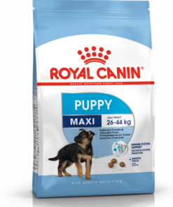 Royal Canin Maxi Puppy è un alimento secco specifico per cuccioli di taglia grande con peso da 26 a 44 kg, utilizzabile fino a 15 mesi di età.