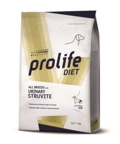Prolife Urinary Struvite All Breads è un alimento dietetico adatto a cani di tutte le taglie affetti da patologie dell’apparato urinario inferiore.