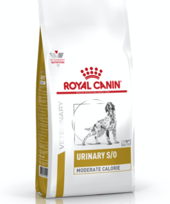 Royal Canin Urinary S/O Moderate Calorie è un alimento secco  dietetico completo adatto ai cani  che tengono al sovrappreso per la dissoluzione dei calcoli di struvite