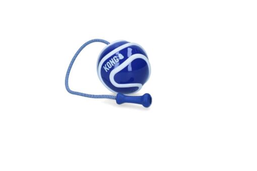 KONG Wavz BunjiBall è una palla progettata per essere lanciata a lunghe distanze con una corda elastica, ideale per i giochi di riporto con i cani.