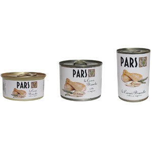 Pars Carni Bianche Pars Carni Bianche è un alimento umido complementare a base di carni bianche adatto a cani, gatti, uccelli e rettili carnivori.