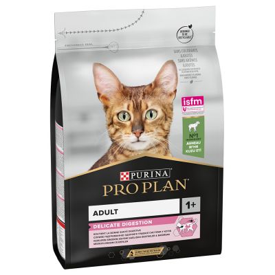 Purina Pro Plan Adult Delicate Agnello Purina Pro Plan Adult Delicate Agnello è un alimento secco per gatti adulti con una digestione sensibile o con sensibilità alimentari.