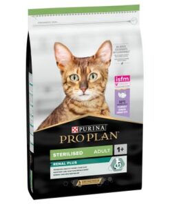 Purina Pro Plan Sterilised Adult è un alimento secco per gatti adulti sterilizzati formulato a base di tacchino dall' alto tenore proteico.