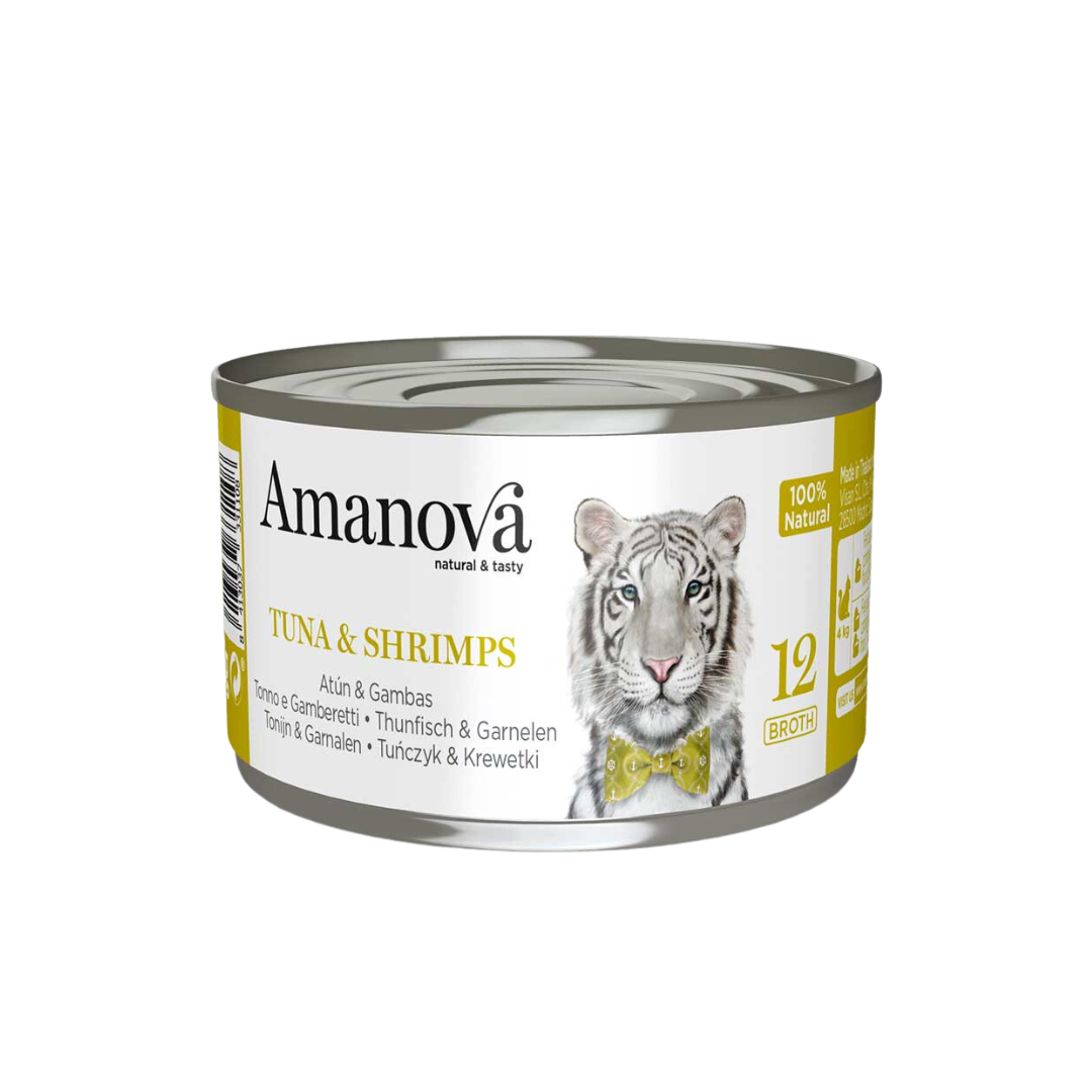 Amanova Tonno e Gamberetti(1) Alimento umido per gatti a base di tonno
