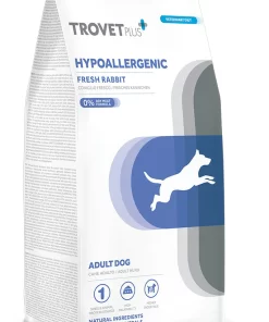 Trovet Plus Hypoallergenic Adult Coniglio è un alimento secco ipoallergenico per cani adulti con allergie o intolleranze alimentari.