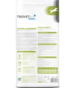 Trovet Plus Hypoallergenic Adult Insetti è un alimento secco ipoallergenico a base di insetti, adatto a cani adulti con allergie o intolleranze alimentari.