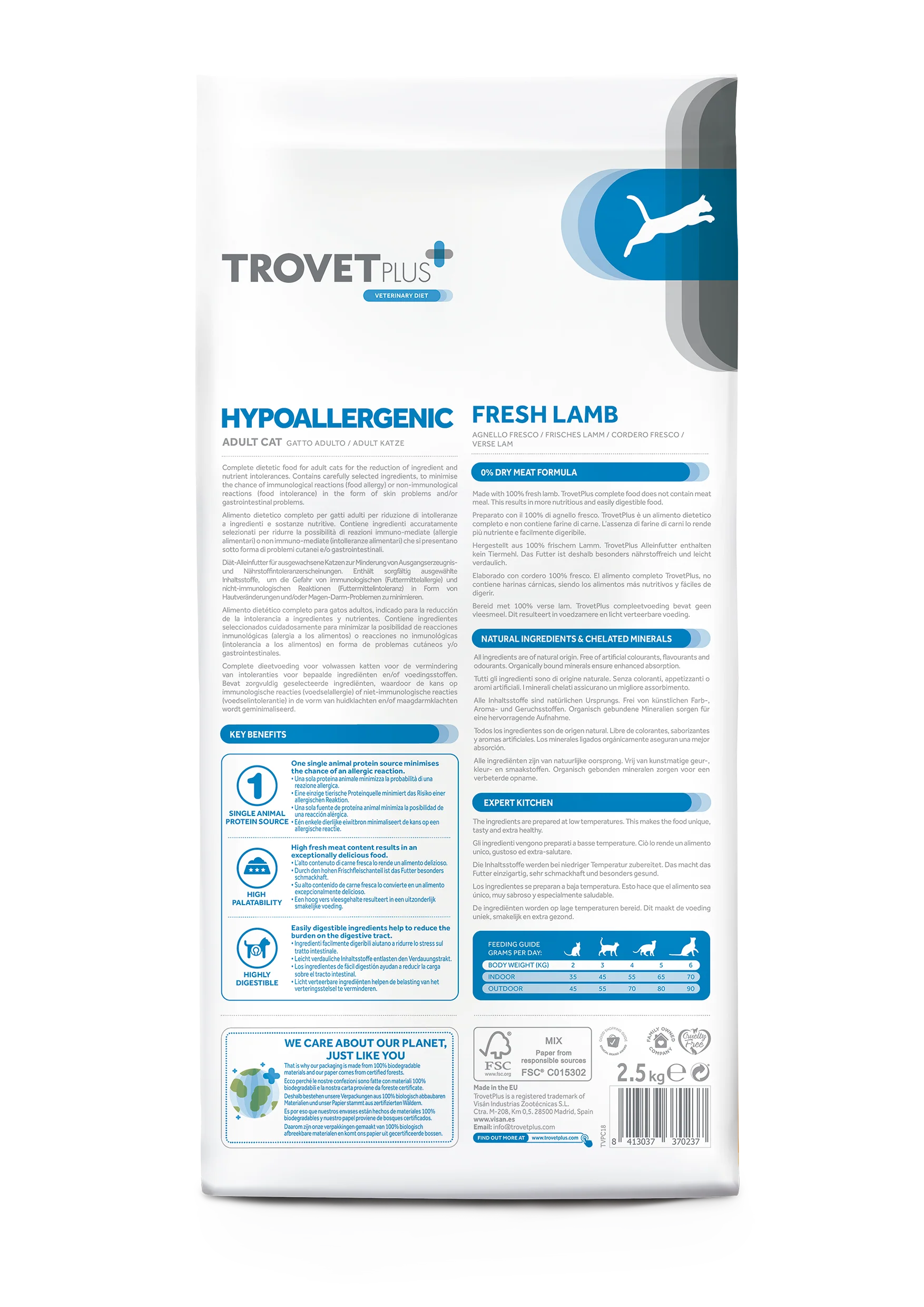 Trovet Hypoallergenic Agnello Fresco Gatto2 Trovet Hypoallergenic Agnello Fresco è un alimento per gatti adulti formulato per ridurre le intolleranze alimentari grazie alla sua formula ipoallergenica.