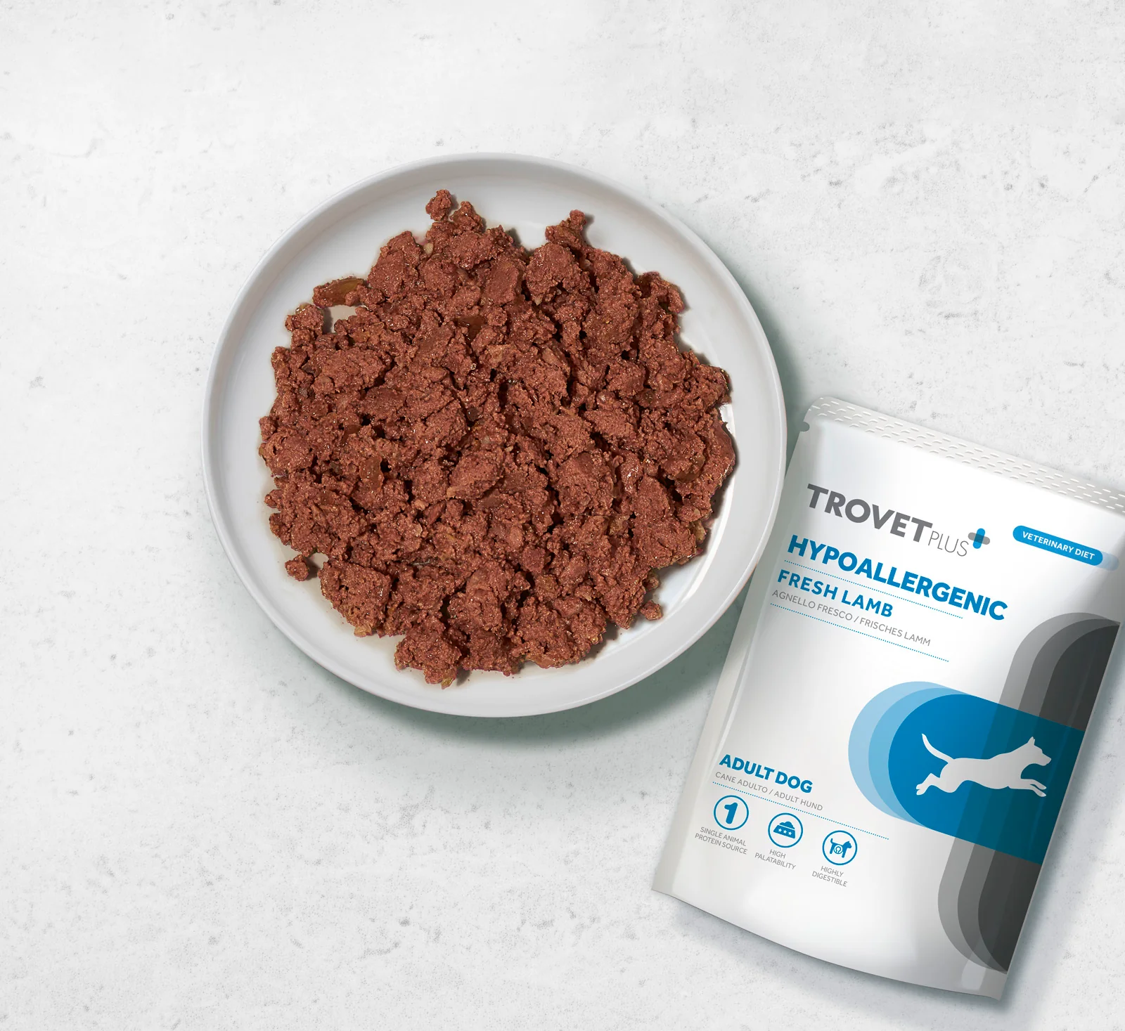 Trovet Plus Umido Hypoallergenic Adult Agnello Trovet Plus Umido Hypoallergenic Adult Umido con Agnello Fresco è un alimento umido ipoallergenico per cani con allergie o intolleranze alimentari.