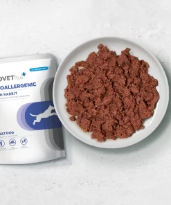 Trovet Plus Umido Hypoallergenic Adult Umido al Coniglio Fresco è un alimento umido ipoallergenico per cani con allergie o intolleranze alimentari.
